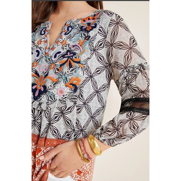 Anthropologie Terri Embroidered Blouse - New Small - Picture 3 of 6